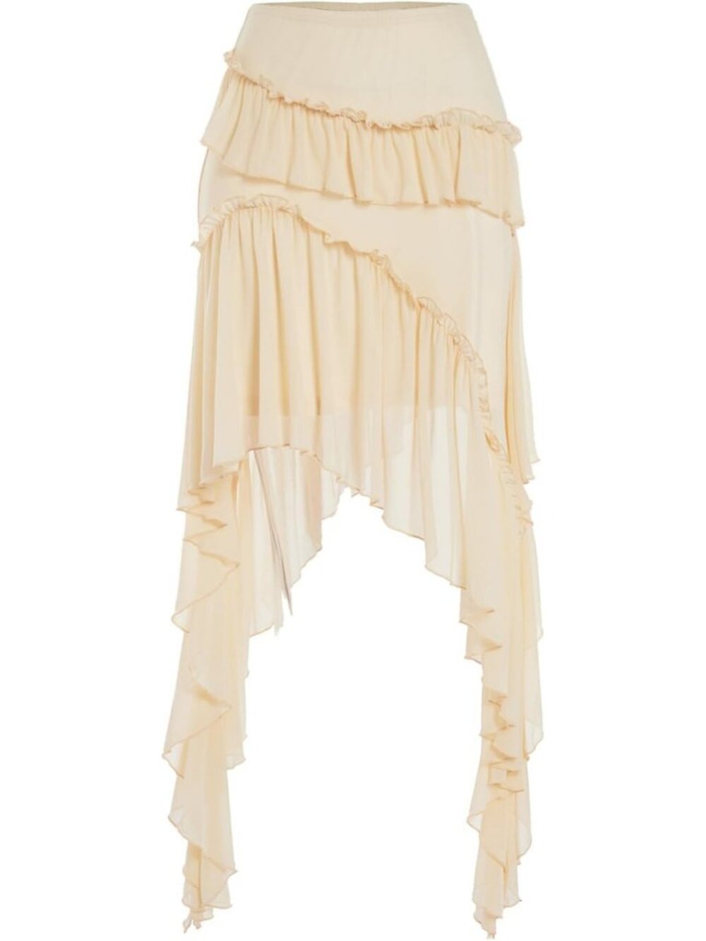 Boho Flowy Asymmetrical Skirt with Ruffles - Perfect for Country Concerts